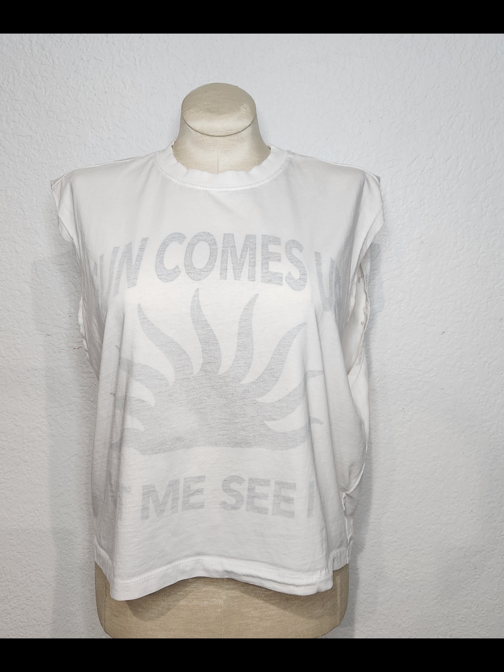 Zara White Graphic Sun Muscle Tank